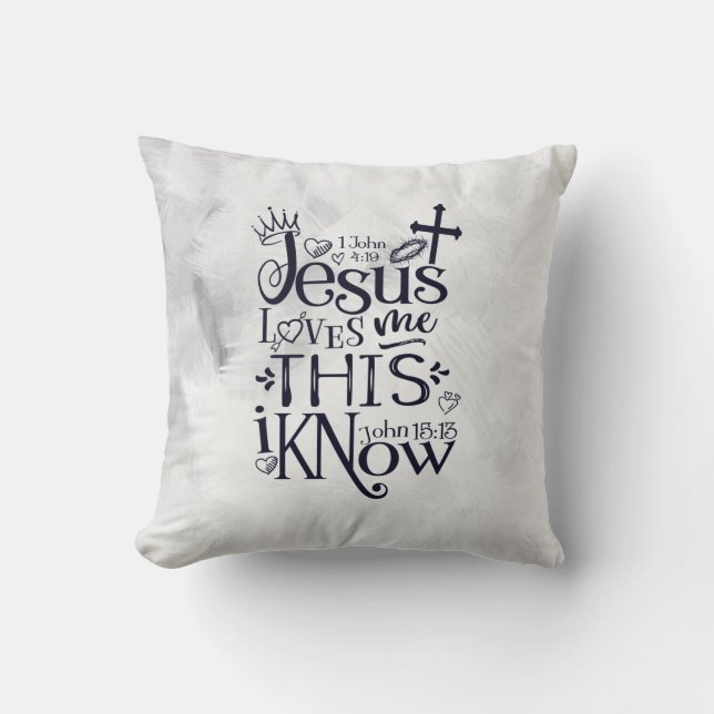 JESUS KÄRLEK ME DETTA JAG VET Typografi Kudde (Framsida)