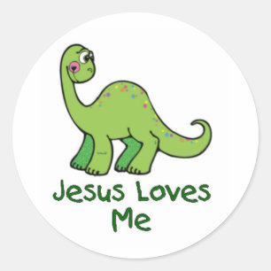 Jesus Kärlek Me Dino Runt Klistermärke
