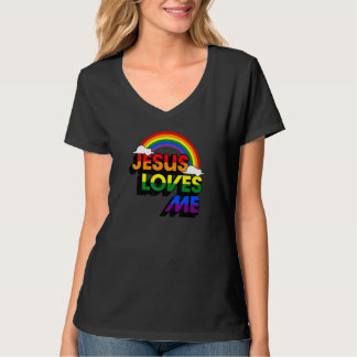 Jesus Kärlek Me Gay Rainbow Cute Christian Lgbtq P T Shirt