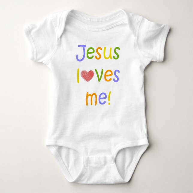 Jesus Kärlek Me Infant Creeper T-shirt (Framsida)