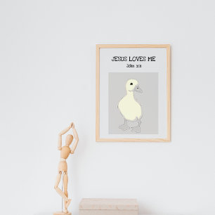 Jesus Kärlek Me John 3:16 Baby Anka Poster