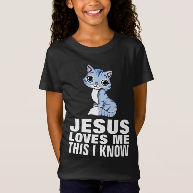 JESUS KÄRLEK ME KITTEN, CHRISTIAN CAT T-SHIRTS (Framsida)
