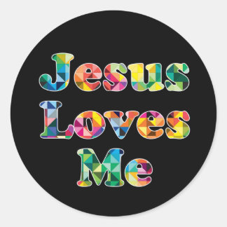 Jesus Kärlek Me Kor Colorful Mönster Sticker Runt Klistermärke