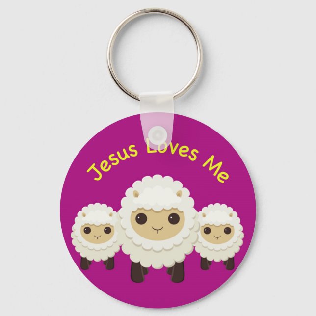 Jesus Kärlek Me Kor får nyckelkedja för herde får Nyckelring (Framsida)
