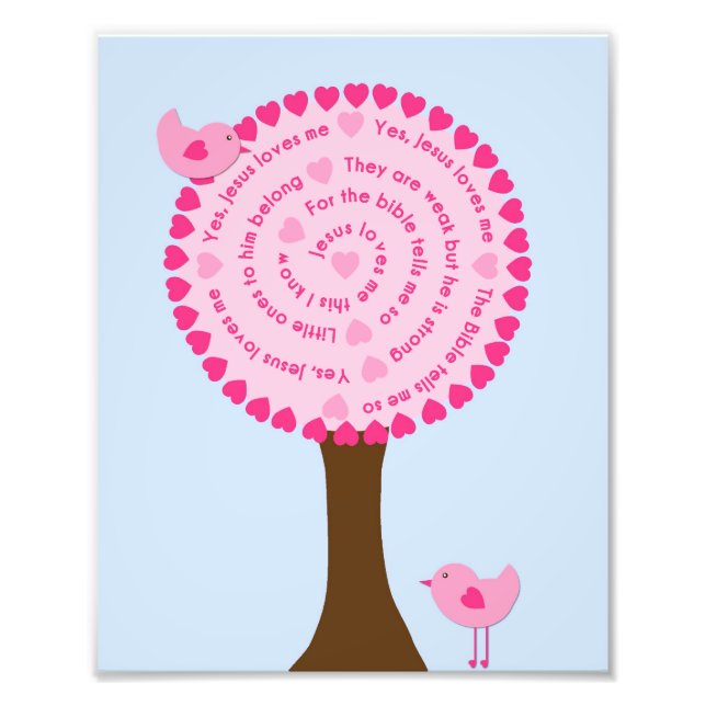 Jesus Kärlek Me Nursery Art Fototryck (Framsidan)