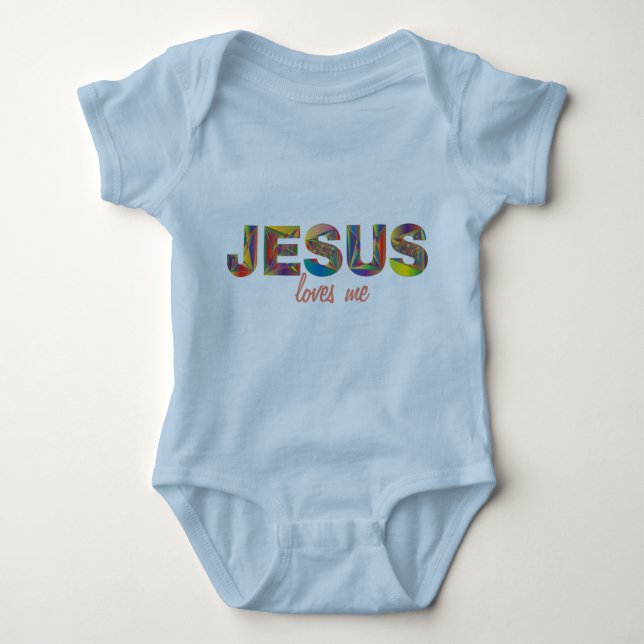 Jesus Kärlek Me Onsie för Baby T Shirt (Framsida)