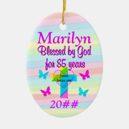 JESUS KÄRLEK ME PERSONLIG 85 BIRTHDAY ORNAMENT