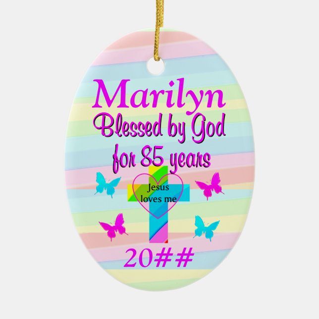 JESUS KÄRLEK ME PERSONLIG 85 BIRTHDAY ORNAMENT (Framsidan)