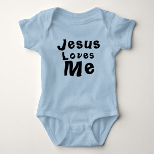 Jesus Kärlek Me Pojke Blue Bodydräkt 1-Biet T Shirt