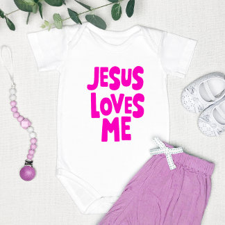 "Jesus Kärlek Me" Söt och enkel Rosa T Shirt