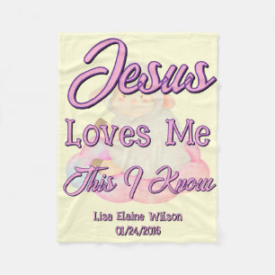 Jesus Kärlek Me Ull Baby Blanket Fleecefilt