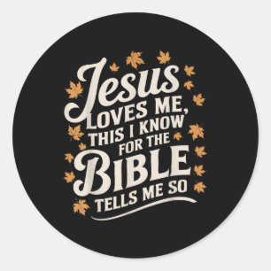 Jesus Kärlek mig det här jag känner till för bibel Runt Klistermärke