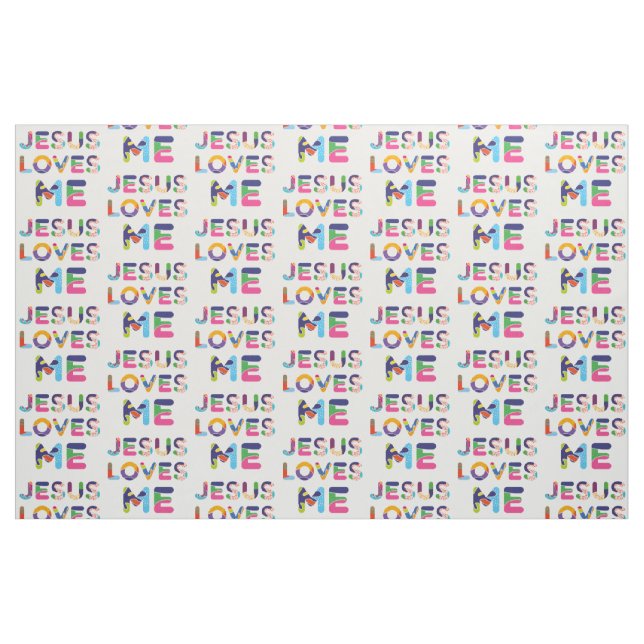 Jesus Kärlek mig färgstark dekorativ text Tyg (Fat Quarter)