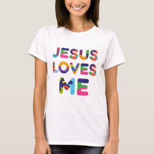 Jesus Kärlek mig Färgtext T Shirt