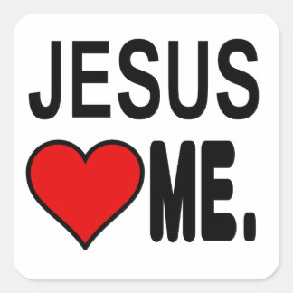Jesus Kärlek mig Jesus presenter Fyrkantigt Klistermärke