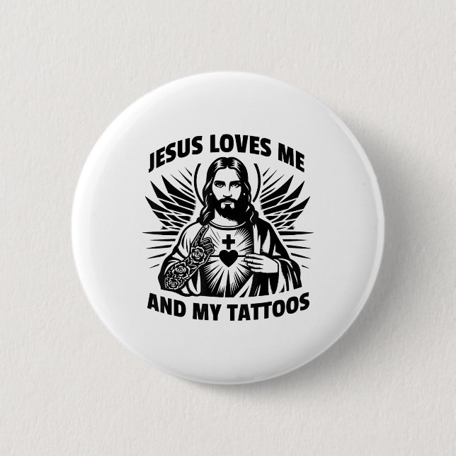 Jesus Kärlek mig och min tattoos... Knapp (Framsida)