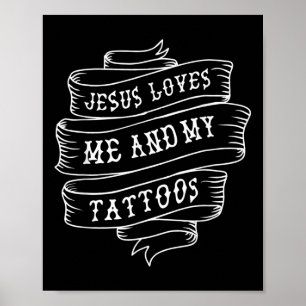 Jesus Kärlek mig och min Tattoos underbara Christi Poster