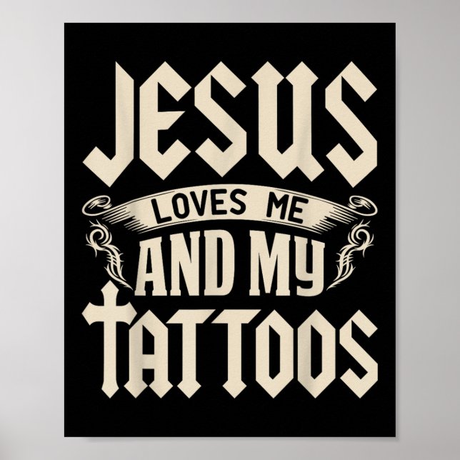 Jesus Kärlek mig och mina tatueringar har fyllt Ta Poster (Framsidan)