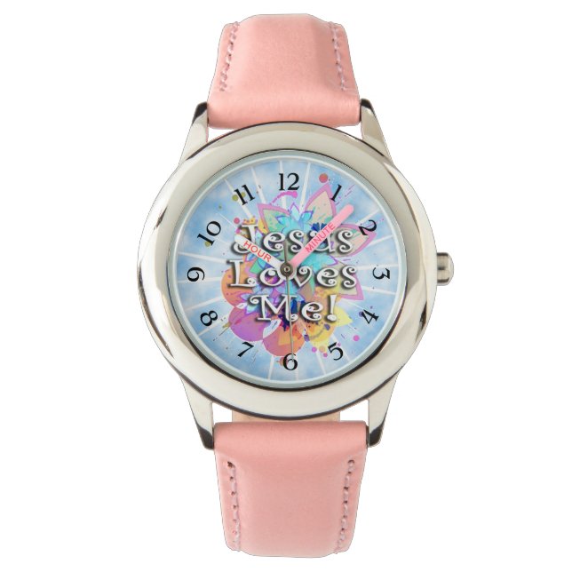 Jesus Kärlek mig, Pastel Watercolor Armbandsur (Framsida)