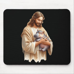 Jesus Kärlek Moo Deng Bouncy Gris Cute Ba Musmatta