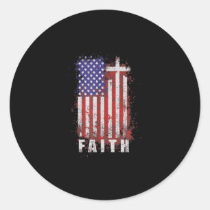 Jesus Kärlek Patriotic Christian Faith Jesus USA Runt Klistermärke