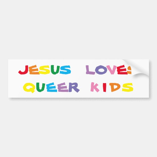 Jesus Kärlek Queer Kids Bumper Sticker Bildekal (Framsidan)
