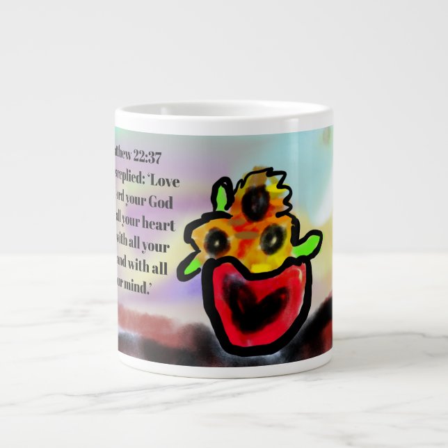 jesus kärlek runt  jumbo mugg (Framsidan)