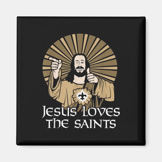 Jesus Kärlek, Saints Funny Christian Faith Bible Magnet (Framsidan)