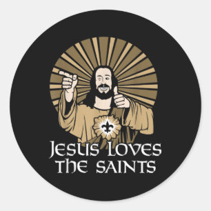 Jesus Kärlek, Saints Funny Christian Faith Bible Runt Klistermärke