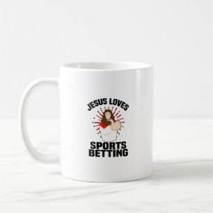 Jesus Kärlek Sports Betting Gambling Kristus Gift Kaffemugg
