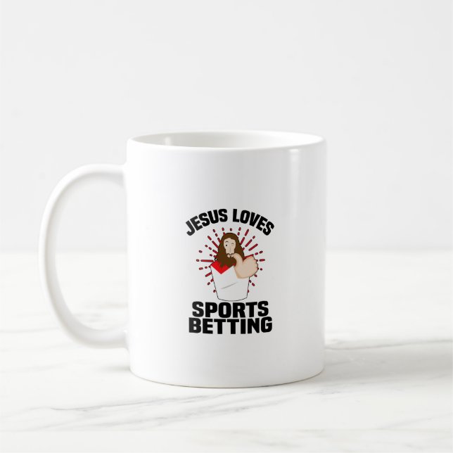 Jesus Kärlek Sports Betting Gambling Kristus Gift- Kaffemugg (Vänster)