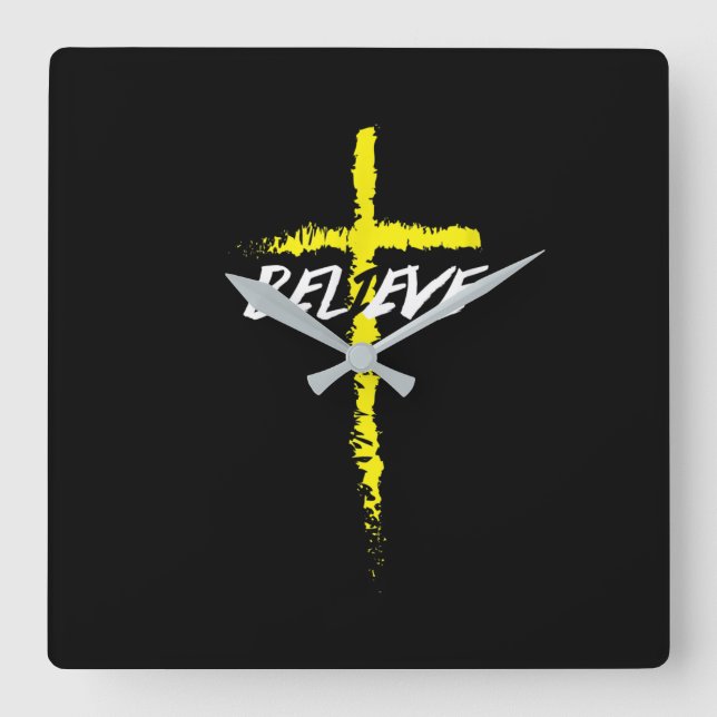 Jesus Kärlek | Tro Kor Jesus Kristi religion Fyrkantig Klocka (Framsida)