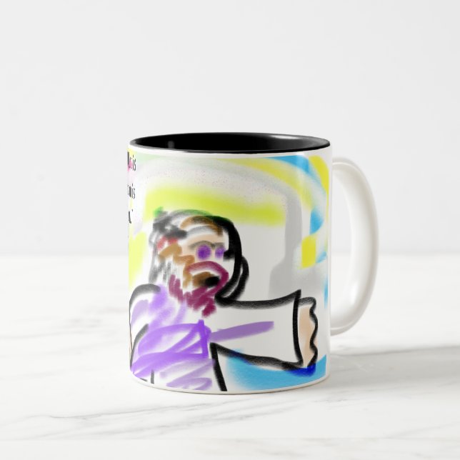 jesus kärlek Två-Tonad mugg (Framsida höger)