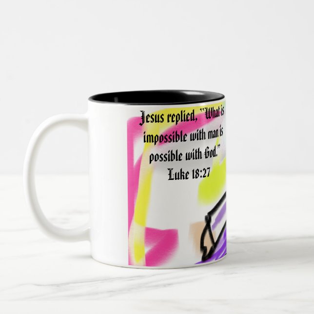 jesus kärlek Två-Tonad mugg (Vänster)
