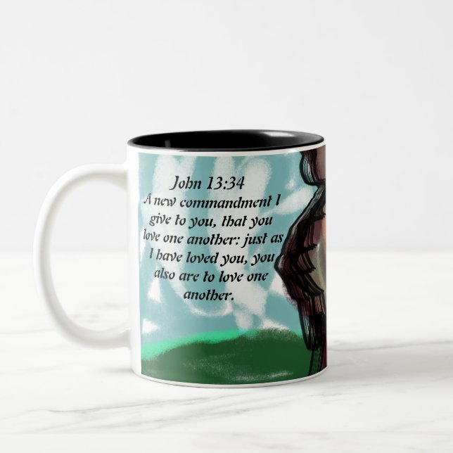 Jesus kärlek us Två-Tonad mugg (Vänster)