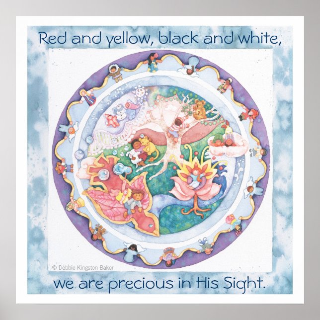 Jesus kärlek, världens små barn poster (Framsidan)