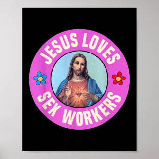 Jesus Kärlek Workers Christian Faith Flowers Poster