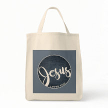 Jesus Kärlek You Blue Denim Tote Bag