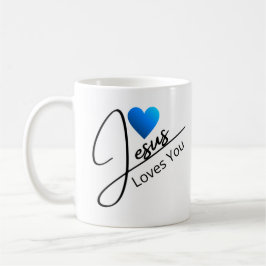 Jesus Kärlek You - Blue Heart Coffee Mugg