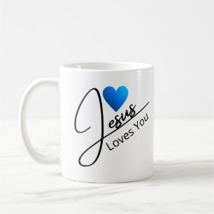 Jesus Kärlek You - Blue Heart Coffee Mugg