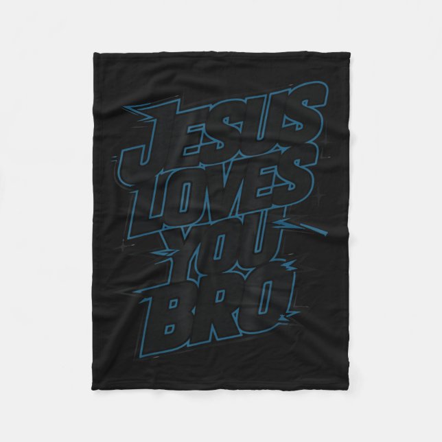 Jesus Kärlek You Bro Christian Youth Godbror Fleecefilt (Framsidan)