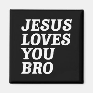 Jesus Kärlek You Bro, Lustigt kristen Faith Retro  Magnet