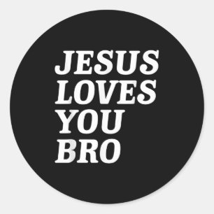 Jesus Kärlek You Bro, Lustigt kristen Faith Retro Runt Klistermärke