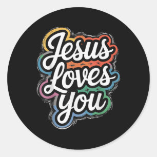 Jesus Kärlek You - Christian Faith & Kärlek Me Runt Klistermärke