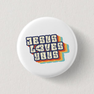 Jesus Kärlek You Christian Retro Knapp