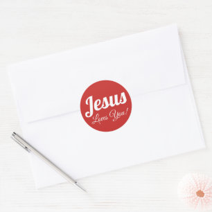 Jesus Kärlek You Classic Round Sticker Runt Klistermärke