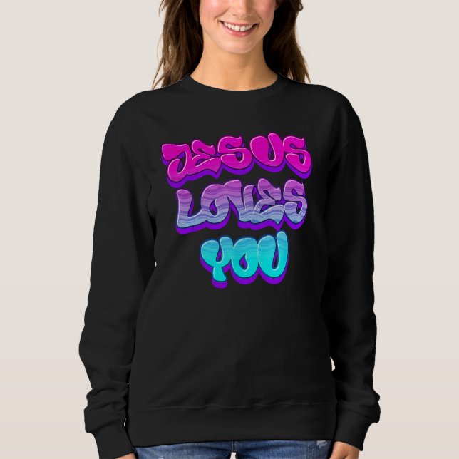 Jesus Kärlek You Graffiti Christian T Shirt (Framsida)