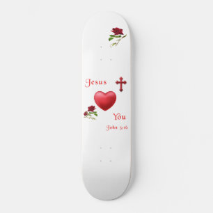 jesus kärlek you mini skateboard bräda 18,5 cm