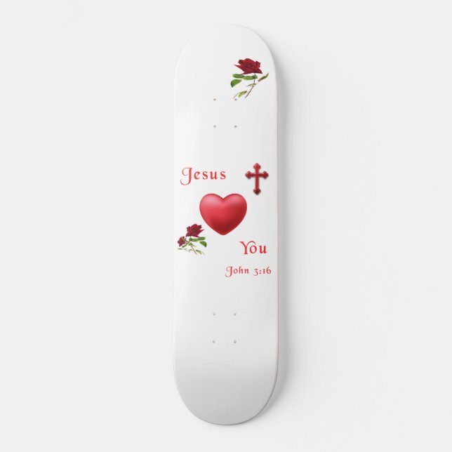 jesus kärlek you mini skateboard bräda 18,5 cm (Framsida)
