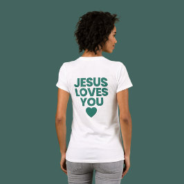 Jesus Kärlek You Tee, kristen, Embossed Print T Shirt